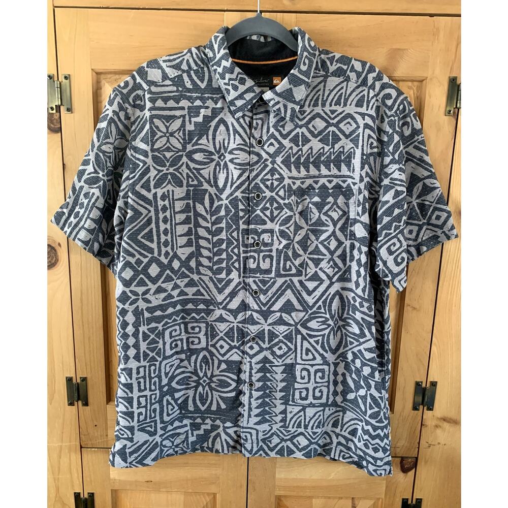 Quiksilver Waterman Collection Shirt Short Sleeve Button Bells Beach Men's L